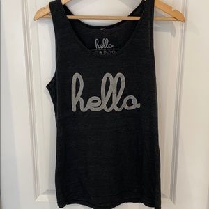 HELLO graphic tank top